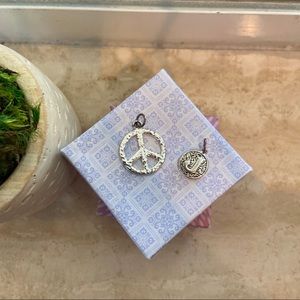 ✨Sterling Silver J and Peace Sign Pendants✨